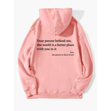 (Pink, L) Dear Person Behind Me Sweatshirt Hoodie,Dear Person Behind Me Hoodie