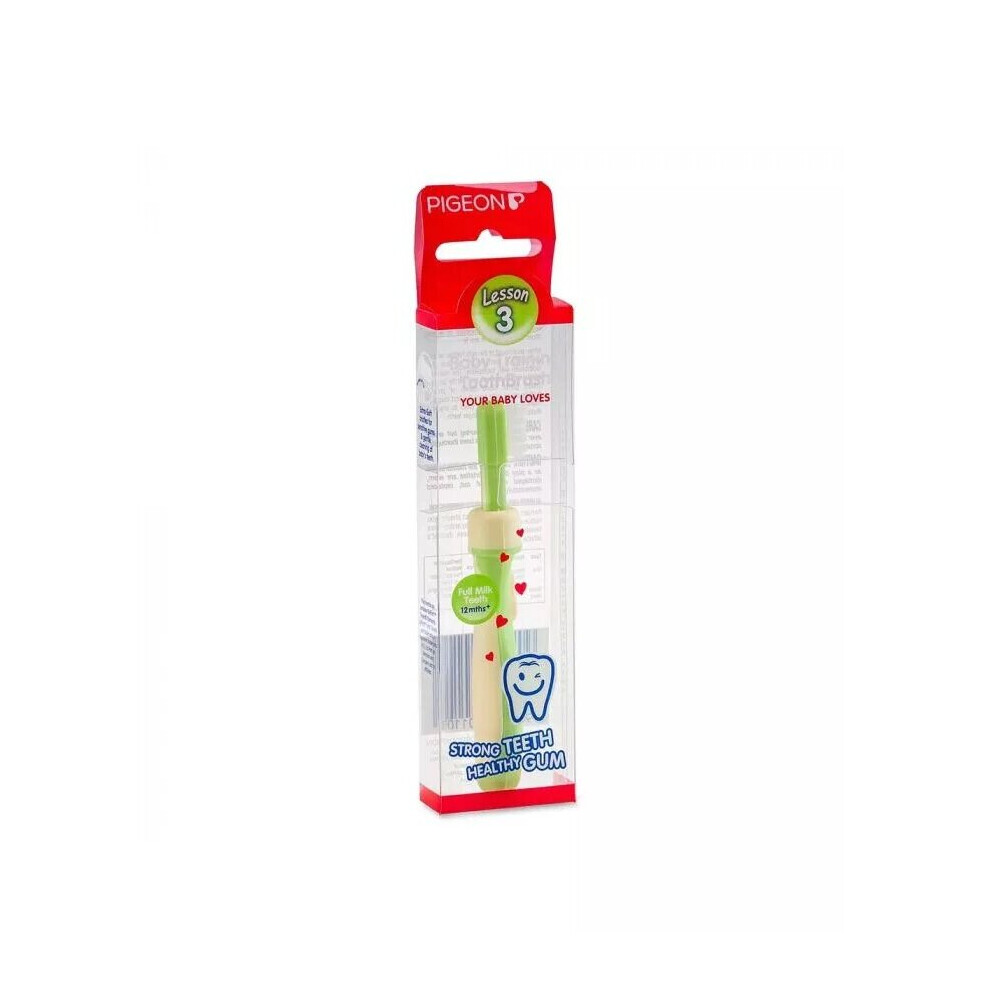 Pigeon Lesson 3 Training Toothbrush 1'S: Toothbrush For Teaching Proper Brushing Habits. Green
