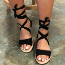 (Black, Tag Size 39=UK Size 6) Womens Flat Sandals Ankle Strap Summer Sandal Ladies Lightweight Open Toe Beach