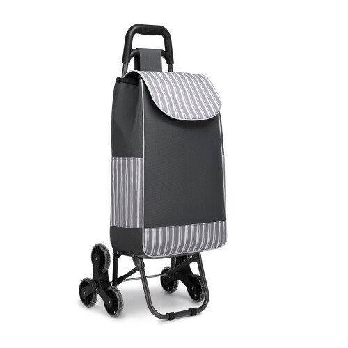 (Grey) 6 Wheel Push Shopping Trolley 1