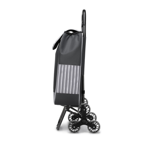 (Grey) 6 Wheel Push Shopping Trolley 2