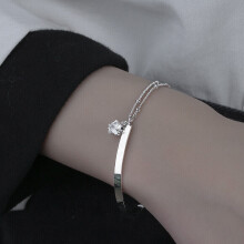 (Stars Love) 925 Sterling Silver Ladies Round Beaded Feather Bracelet Angel Bangle Jewellery