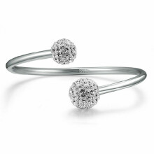 (Shambhala) 925 Sterling Silver Ladies Round Beaded Feather Bracelet Angel Bangle Jewellery