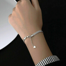 (Braided beads) 925 Sterling Silver Ladies Round Beaded Feather Bracelet Angel Bangle Jewellery