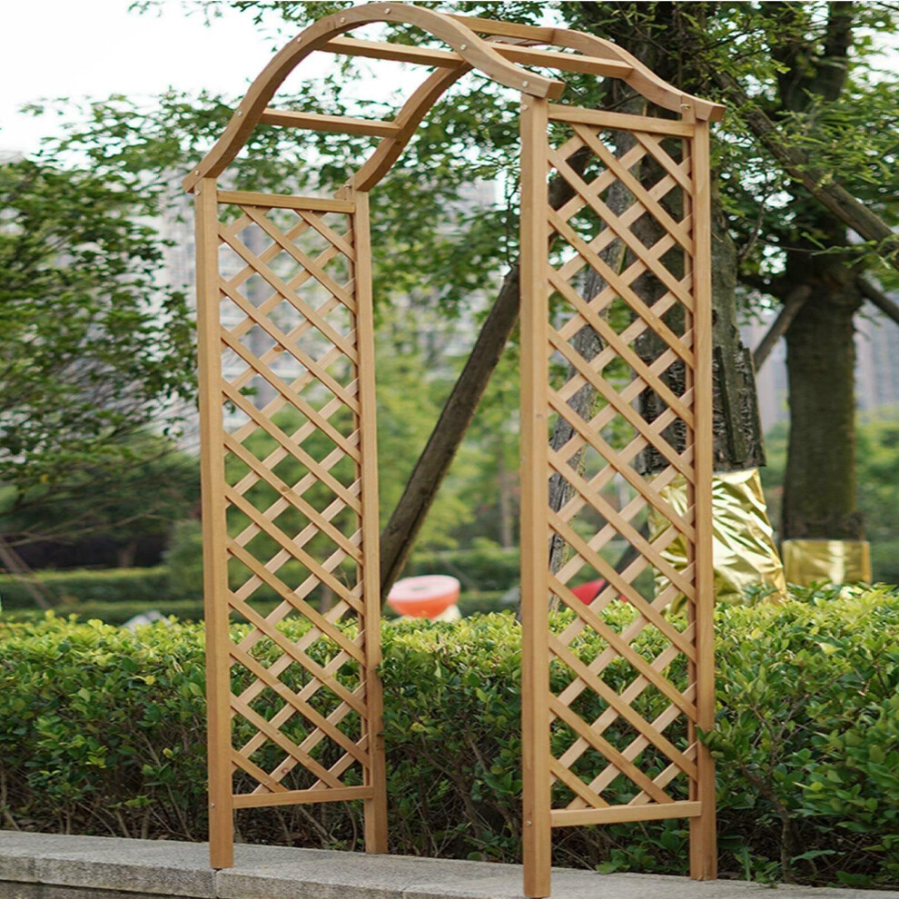 Wooden Garden Arch Pergola Trellis Rose Climbing Archway Tan Frame