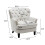 Living And Home Classic Linen Buttoned-Back Armchair on Solid Wood Legs - Plush, Supportive, Timeless Beige 7