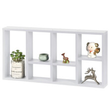 (WHITE) Multi-level Floating Shelf Shelves Wall Mounted Bookshelf  Contemporary Home Entryway