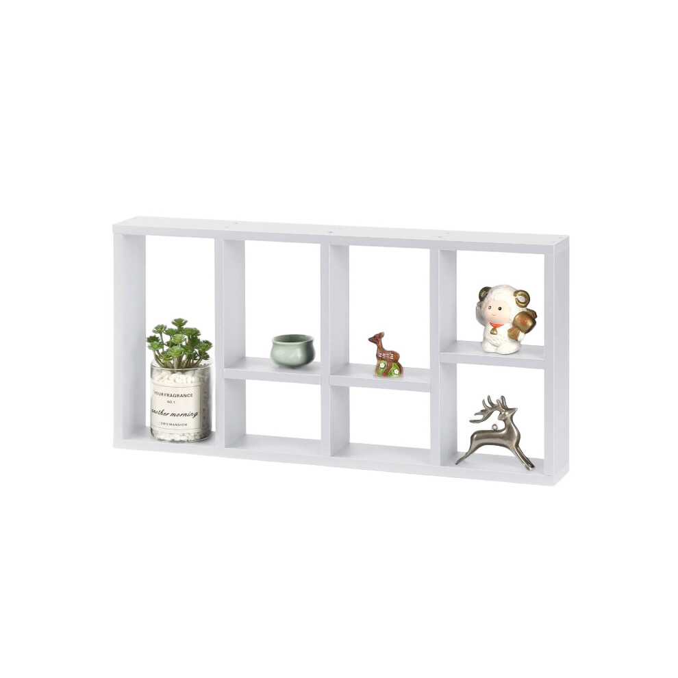 (WHITE) Multi-level Floating Shelf Shelves Wall Mounted Bookshelf  Contemporary Home Entryway