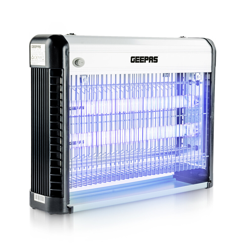 Geepas Electric Bug Killer | Uv Fly Zapper Insect Killer For Mosquitoes, Moths, Wasps & Flies Indoor Use | 80Ft Coverage Bug Catcher, 16W Light