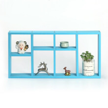 (BLUE) Multi-level Floating Shelf Shelves Wall Mounted Bookshelf Contemporary Home Entryway