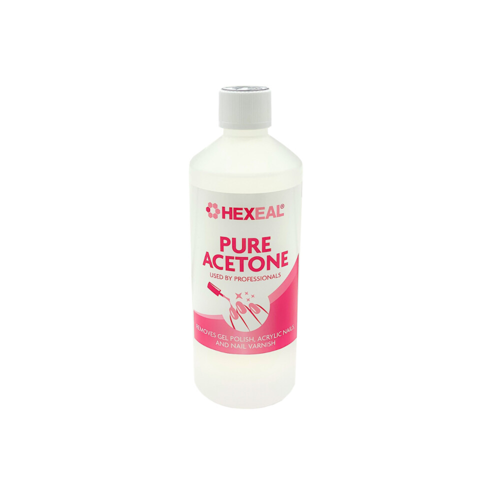 Hexeal Acetone 99.5% | 500Ml | Professional Nail Polish Remover | Gel Soak Off, Acrylic, Varnish Remover