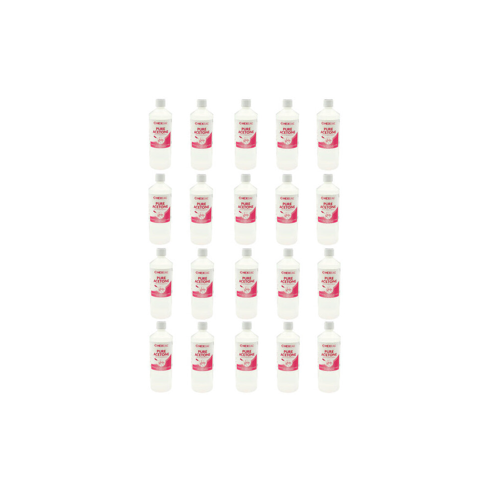 Hexeal 99.5% Acetone 20 x 1L - For Gel, Nail Polish & Acrylic Removal