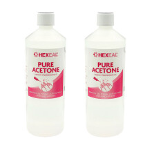 Hexeal ACETONE 99.5% | 2L | Professional Nail Polish Remover | Gel Soak Off, Acrylic, Varnish Remove