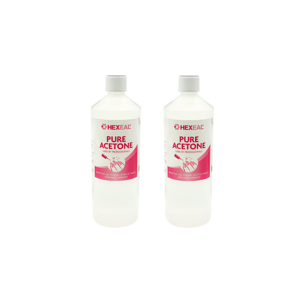 Hexeal ACETONE 99.5% | 2L | Professional Nail Polish Remover | Gel Soak Off, Acrylic, Varnish Remove