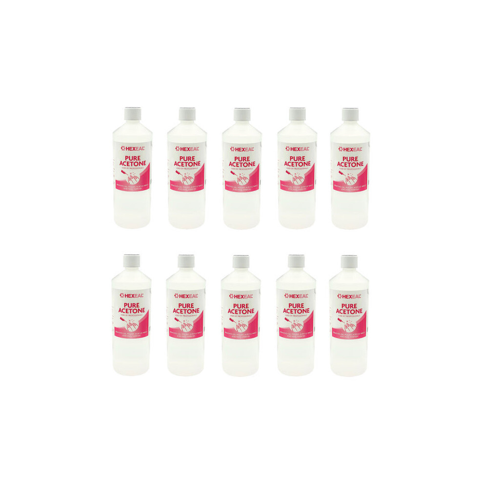 Hexeal ACETONE 99.5% | 10L | Professional Nail Polish Remover | Gel Soak Off, Acrylic, Varnish Remove