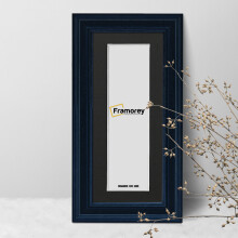 (12x8" Pic (16x12" Frame)) Panorama Style Black Photo Frame / Engraved Wooden Effect Frame / Handcrafted Wood Frame With Black Mount
