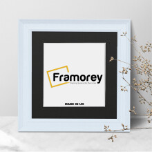 (30x30CM Pic (40x40CM Frame)) Square Size White Poster Frame / Wooden Picture Frame / Wall Art Frame With Black Mount