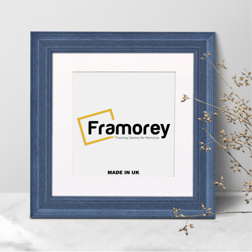 (18x18" Pic (22x22" Frame)) Square Size Grey Poster Frame / Handmade Solid Wood Frame / Picture Frame With White Mount