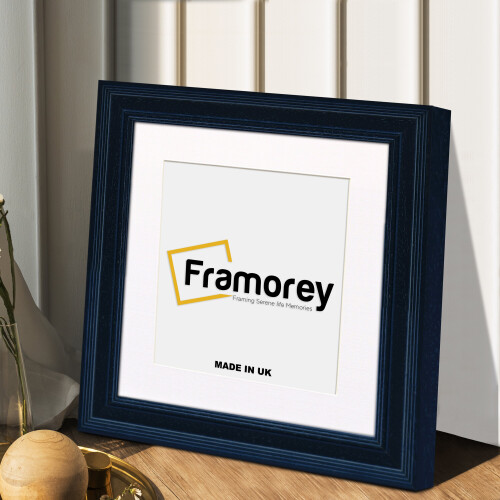 (16x16" Pic (20x20" Frame)) Square Size Black Poster Frame / Picture Frame / Wall Hanging Frame With White Mount 1