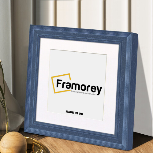 (18x18" Pic (22x22" Frame)) Square Size Grey Poster Frame / Handmade Solid Wood Frame / Picture Frame With White Mount 1