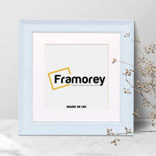 (6x6" Pic (8x8" Frame)) Square Size White Poster Frame / Wooden Picture Frame / Wall Art Frame With White Mount