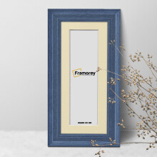 (24x8" Pic (28x12" Frame)) Panorama Style Grey Poster Frame / Wall Hanging Picture Frame / Photo Frame With Ivory Mount