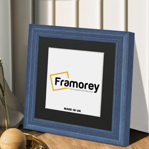 (20x20" Pic (24x24" Frame)) Square Size Grey Poster Frame / Handmade Solid Wood Frame / Picture Frame With Black Mount 1