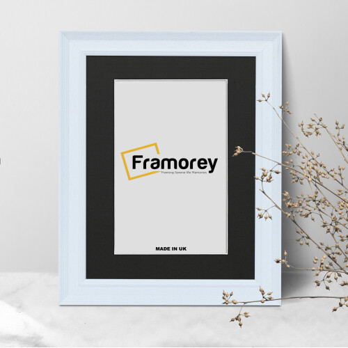 (A2 Pic (A1 Frame)) White Poster Frame / Picture Frame / Wall Art Frame / Photo Frame With Black Mount