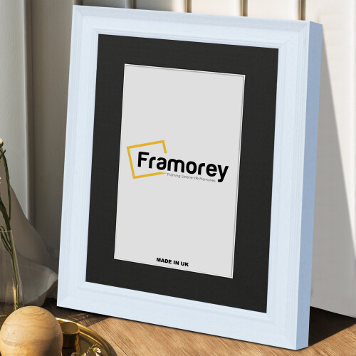 (A2 Pic (A1 Frame)) White Poster Frame / Picture Frame / Wall Art Frame / Photo Frame With Black Mount 1