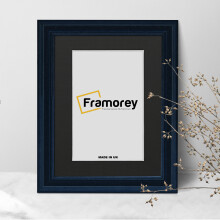 (6x4" Pic (8x6" Frame)) Black Picture Frame / Personlaized Poster Frame / Wooden Effect Frame With Black Mount