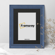 (30x16" Pic (34x20" Frame)) Grey Picture Frame / Solid Wood Frame / Wood Photo Frame With Black Mount