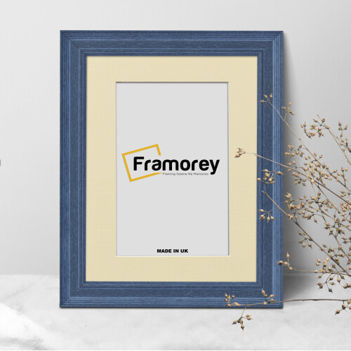 (A2 Pic (A1 Frame)) Grey Picture Frame / Solid Wood Frame / Wood Photo Frame With Ivory Mount