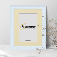(6x4" Pic (8x6" Frame)) White Poster Frame / Picture Frame / Wall Art Frame / Photo Frame With Ivory Mount