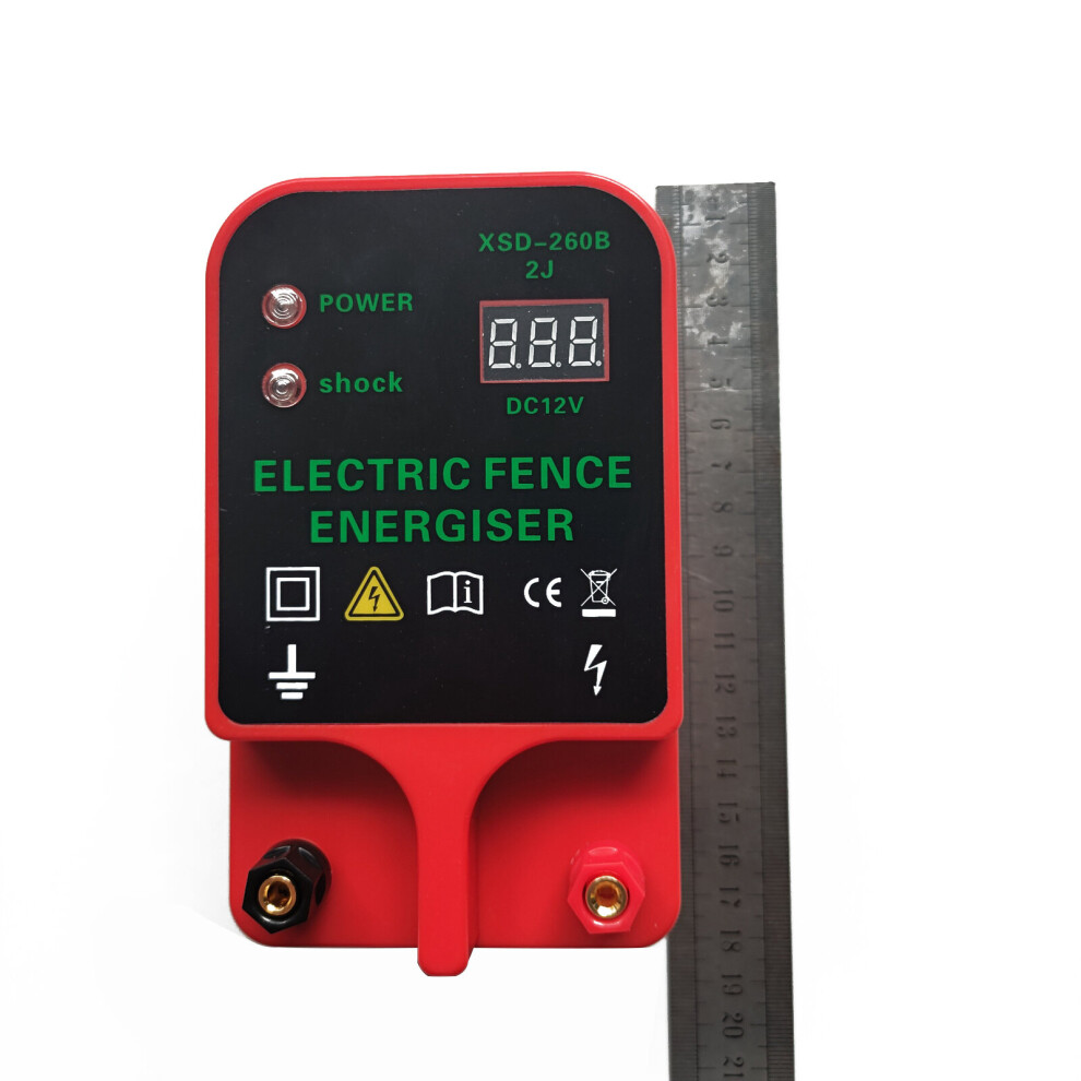 Electric Fence Energizer 10Km Livestock High Voltage Pulse Controller High-Decibel Alarm Waterproof Lcd Voltage Display 5063131243185