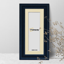 (12x8" Pic (16x12" Frame)) Panorama Style Black Photo Frame / Engraved Wooden Effect Frame / Handcrafted Wood Frame With Ivory Mount