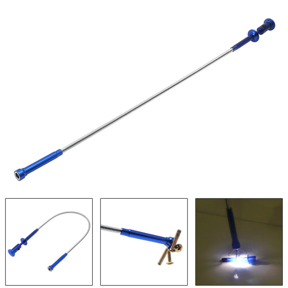 Magnetic Pick Up Tool 4 Claws Bright Led Light Flexible Spring Magnet Pickup Tool Grip Grabber For Garbage Pick Up Arm Extension 5063131277814
