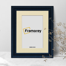 (6x4" Pic (8x6" Frame)) Black Picture Frame / Personlaized Poster Frame / Wooden Effect Frame With Ivory Mount