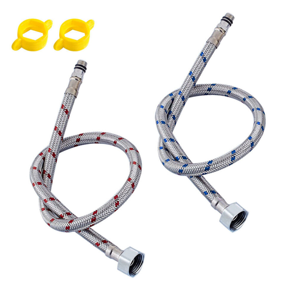 G1/2 G3/8 G9/16 50Cm 1 Pair Stainless Steel Flexible Plumbing Pipes Cold Hot Mixer Faucet Water Supply Pipe Hoses Bathroom Part 5063131296549