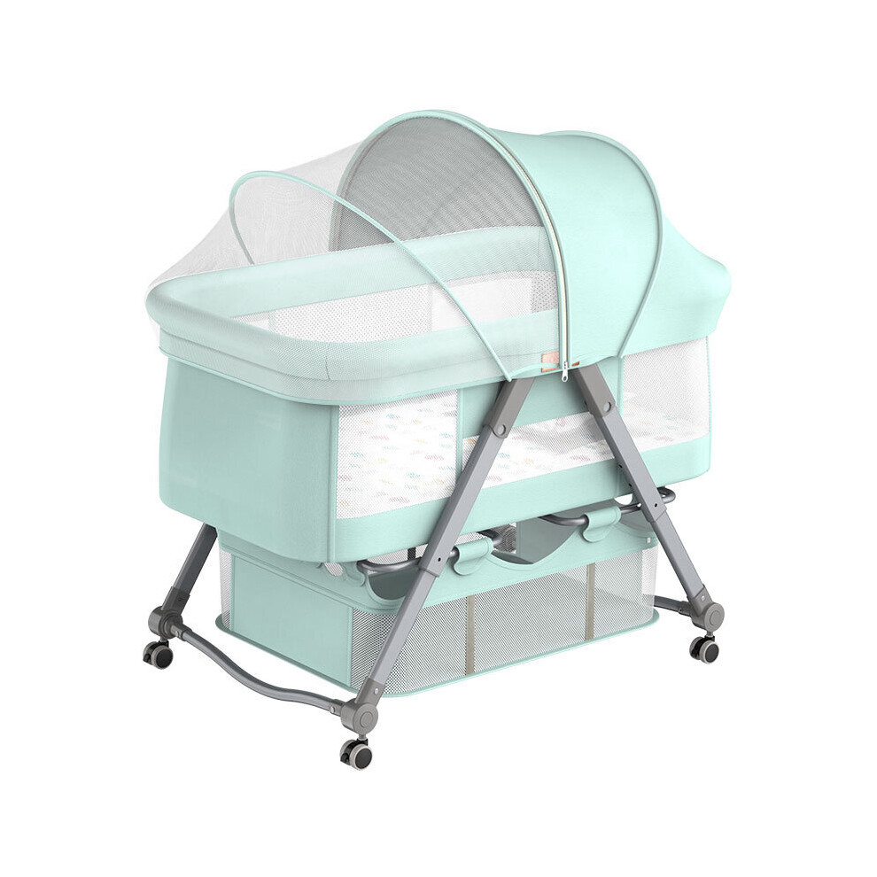 Folding Crib Cradle Bed Stitching Big Bed European Multifunctional Portable Crib Newborn Bed Rocking Baby Bassinet Wejoy