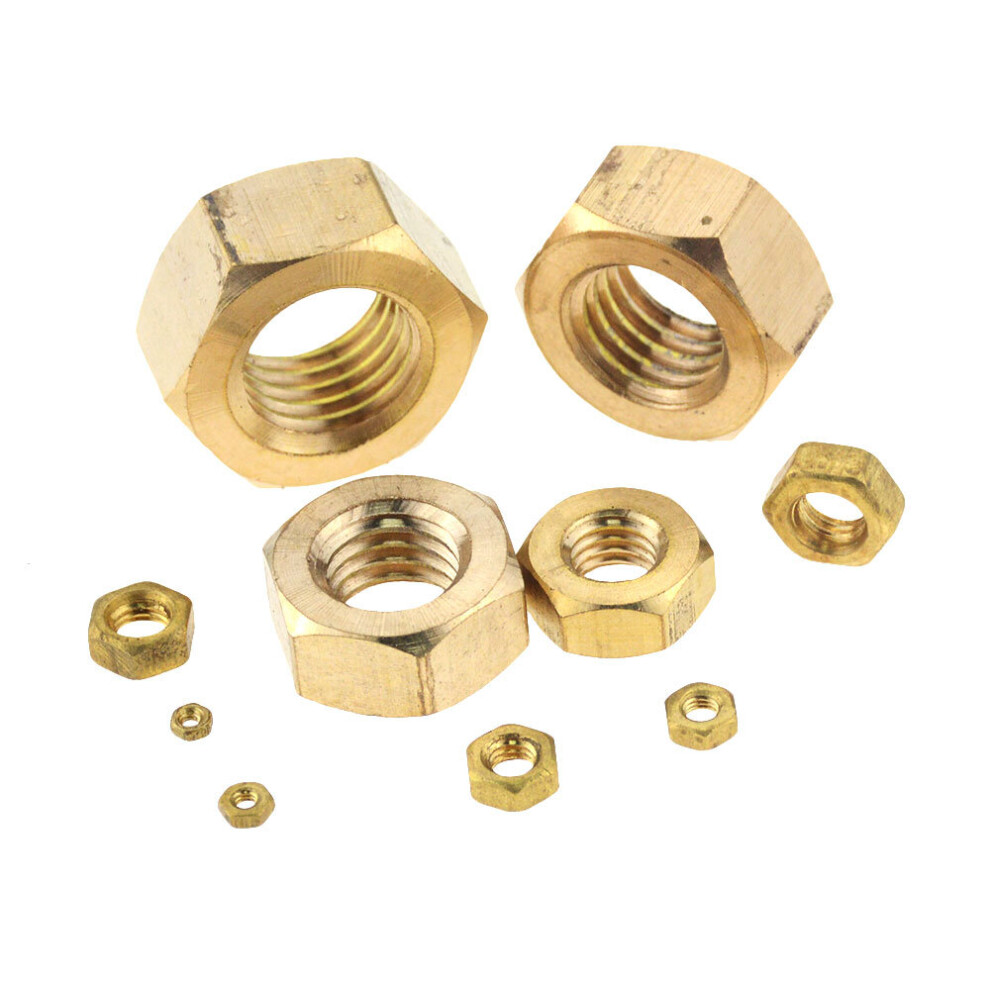 Din934 Brass Copper Hex Hexagon Nut M1.6 M2 M2.5 M3 M4 M5 M6 M8 M10 M12 M14 M16 Screw Bolt Hardware Fastener 5063131250480