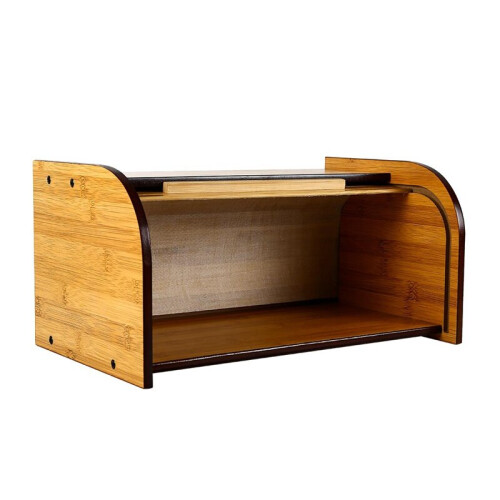 Wooden Roll Top Kitchen Storage Box Bread Box Kitchen Food Storage-Requires Assembly 2