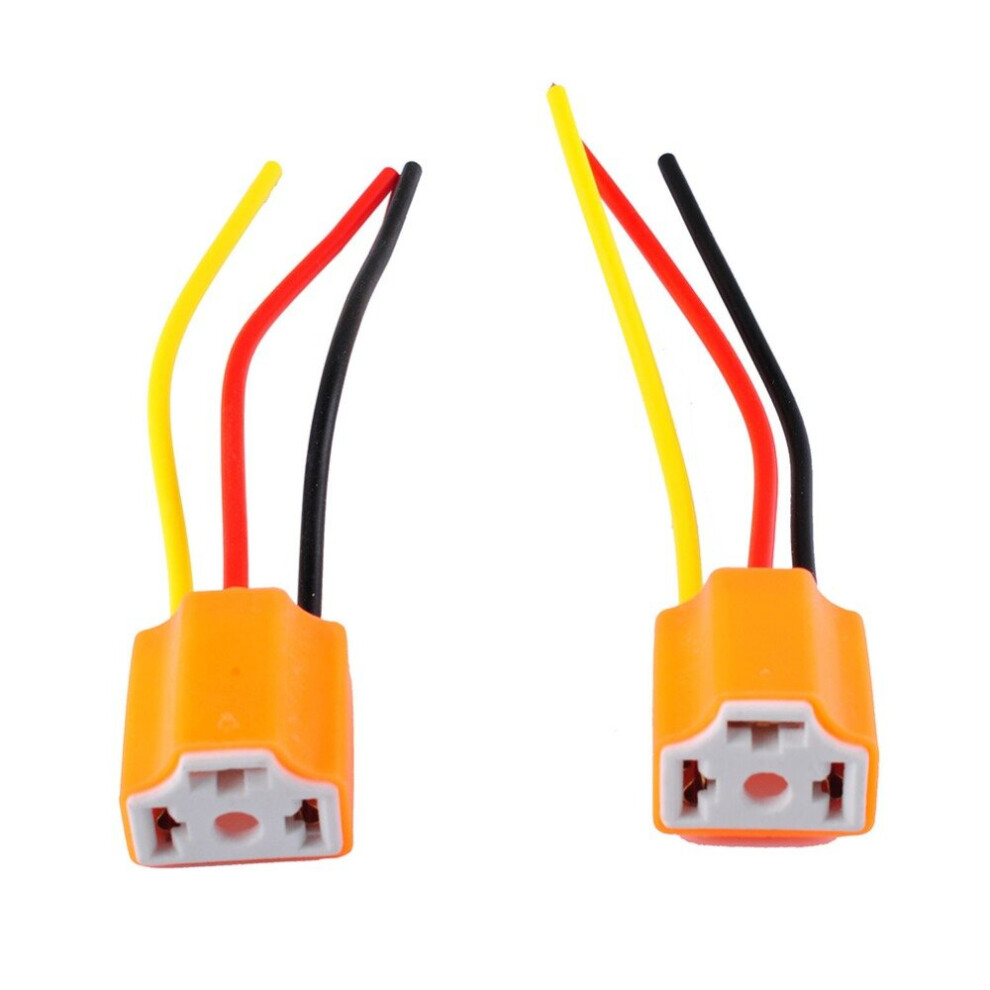 New2pcs 9003 H4 H7 Led Ceramic Wire Wiring Harness Connector Sockets Bulb Pigtail Plug H4 H7 Led Bulb Holders For Car Headlight 5063131290431