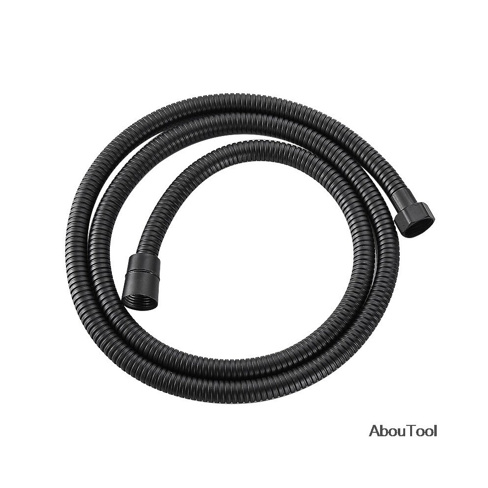 Black Shower Hose 150Cm 200Cm Bathroom Faucet Shower Tube Stainless Flexible Hose Plumbing Explosion-Proof Silver Pipe 1/2 5063131296570
