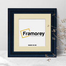 (10x10" Pic (12x12" Frame)) Square Size Black Poster Frame / Picture Frame / Wall Hanging Frame With Ivory Mount