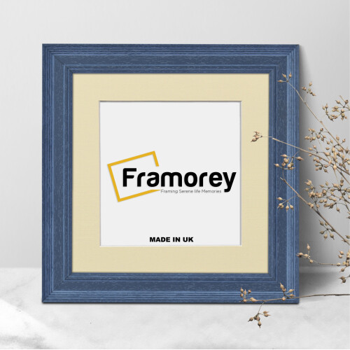 (18x18" Pic (22x22" Frame)) Square Size Grey Poster Frame / Handmade Solid Wood Frame / Picture Frame With Ivory Mount