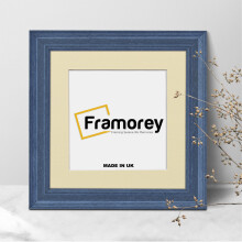 (20x20" Pic (24x24" Frame)) Square Size Grey Poster Frame / Handmade Solid Wood Frame / Picture Frame With Ivory Mount