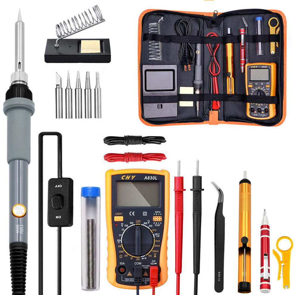 Adjustable Temperature Electric Soldering Iron Kit 220V 110V 60W Welding Solder Rework Station Heat Pencil Repair Tools 5063131203424