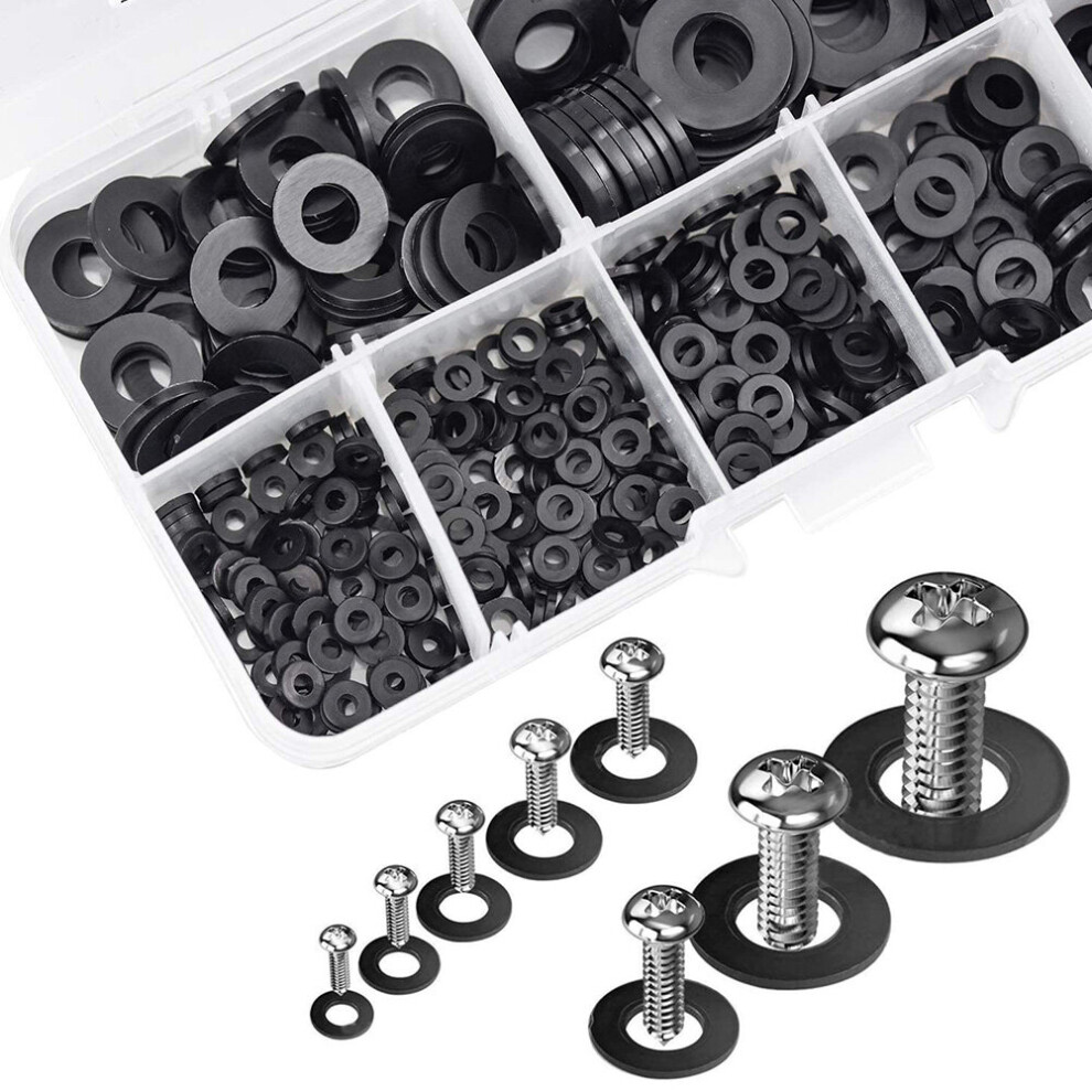 500 Pieces Plastic Washers Rubber Flat Washers Nylon Washers Corrosion-Free Washers For Industrial Fixings Scvd889 5063131250657