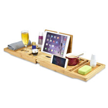 Bathtub Caddy Wood Bathtub Tray Tablet Wine Holder Book Candle Holder