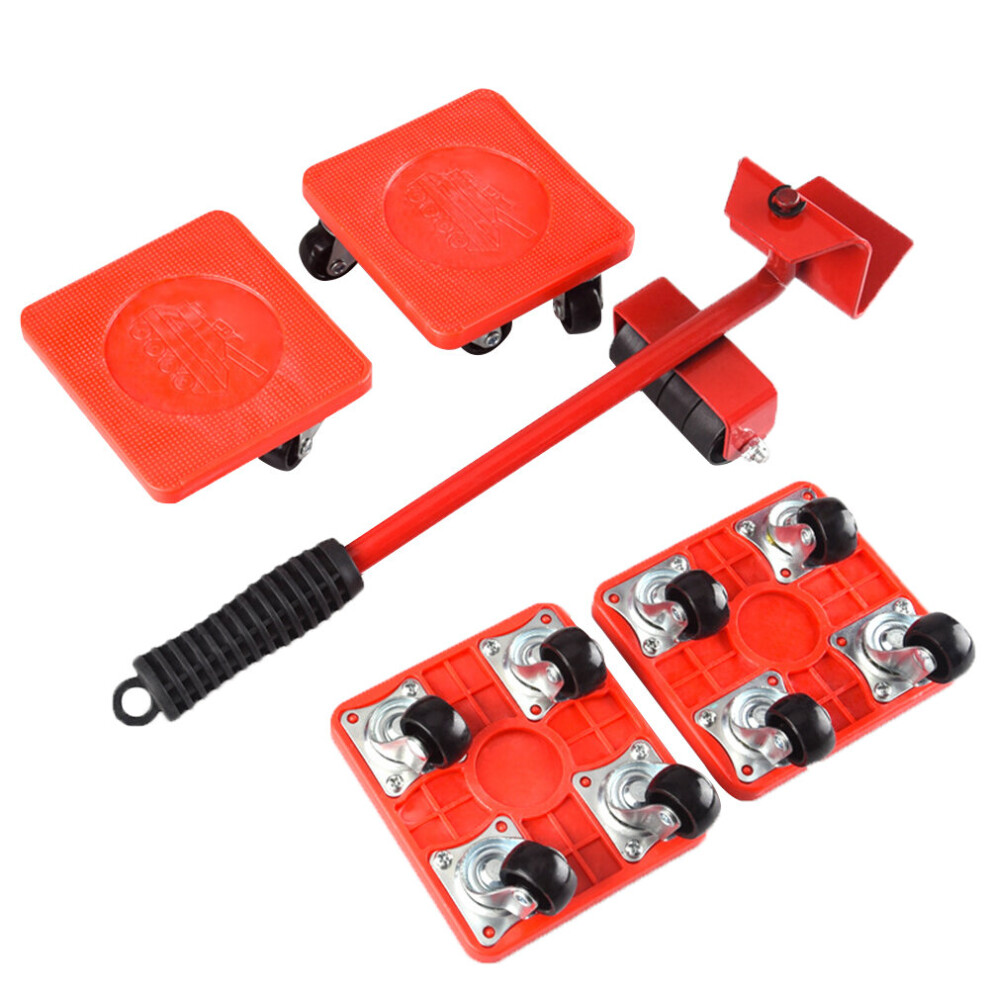 5Pcs Moves Furniture Tool Transport Shifter Moving Wheel Slider Remover Roller Heavy Bar Mover Device Slider Transporter 5063131254280